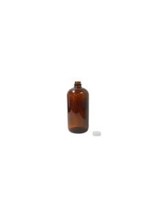 Amber Boston Round Plastic 4oz Bottle