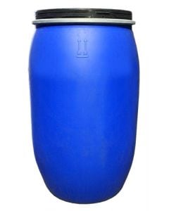 Football shaped plastic 55 Gallon Reconditioned Open-Head UN Rated Poly Drum with Ring Lock Lid