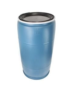 77 Gallon Regrinded (New) Plastic Open Head NON-UN Rated Poly Drum with Ring Lock Lid