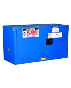 ChemCor® Piggyback Hazardous Material Safety Cabinet, Cap. 17 gal, 1 shelf, 2 s/c doors, Royal Blue.