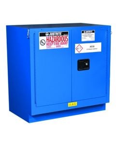ChemCor® Undercounter Hazardous Material Safety Cabinet, Cap. 22 gal, 1 shlf, 2 sc drs, Royal Blue.