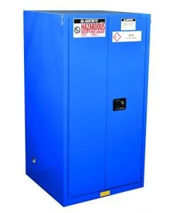 Sure-Grip® EX Hazardous Material Steel Safety Cabinet, Cap. 90 gal., 2 shlvs, 2 s/c drs, Royal Blue.