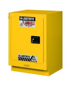 Under Fume Hood solventflammable liquid safety cabinet, Cap. 15 gal., 1 shlf, 1 sc lft door, Yellow