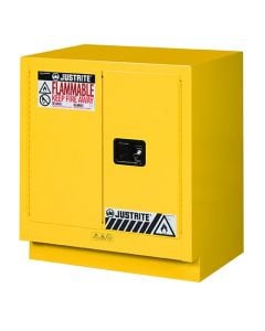 Under Fume Hood solventflammable liquid safety cabinet, Cap. 19 gal., 1 shelf, 2 mc doors, Yellow.