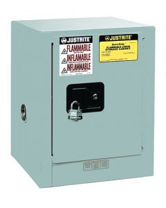 Sure-Grip® EX Countertop Flammable Safety Cabinet, Cap. 4 gallons, 1 shelf, 1 m/c door, Gray.