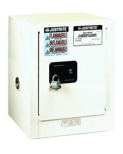 Sure-Grip® EX Countertop Flammable Safety Cabinet, Cap. 4 gallons, 1 shelf, 1 m/c door, White.