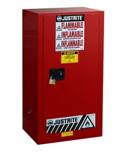 Sure-Grip® EX Combustibles Safety Cabinet for paint and ink, Cap. 20 gal, 2 shlves, 1 sc door, Red.