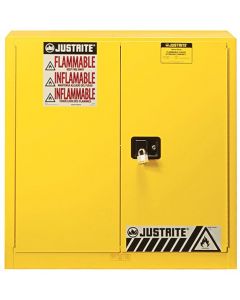 Sure-Grip® EX Combustibles Safety Cabinet for paint and ink, Cap. 40 gal., 3 shelves, 2 m/c dr, Yellow.