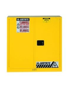 Sure-Grip® EX Combustibles Safety Cabinet for paint and ink, Cap. 40 gal, 3 shlves, 2 s/c door, Yellow.