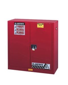 Sure-Grip® EX Combustibles Safety Cabinet for paint and ink, Cap. 40 gal, 3 shlves, 2 s/c door, Red.