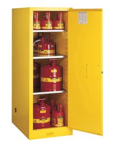 Sure-Grip® EX Deep Slimline Flammable Safety Cabinet, Cap. 54 gallons, 3 shlves, 1 m/c door, Yellow.