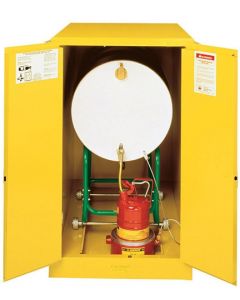 Sure-Grip® EX Horizontal Drum Safety Cabinet with Cradle Track, Cap. 55-gal. drm, 2 m/c doors, Yellow.
