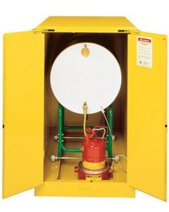 Sure-Grip® EX Horizontal Drum Safety Cabinet with Cradle Track, Cap. 55-gal. drm, 2 sc doors, Yel.