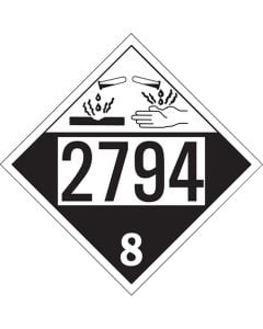 Corrosive "2794" Placard, Package of 25