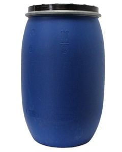 Football shaped plastic 30 Gallon Reconditioned Open-Head UN Rated Poly Drum with Ring Lock Lid