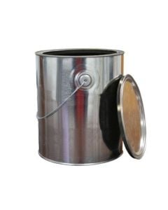 1 Gallon Grey Lined Metal Paint Can with Lid