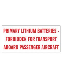 Primary Lithium Batteries Label