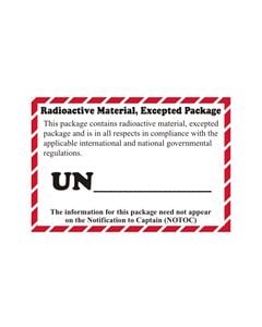 Radioactive Material, Excepted Package Label