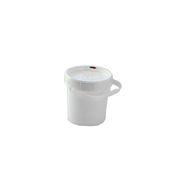 0.6 Gallon HDPE UN Certified Pail with Twist Off Lid and Grip Handle for easy twist.