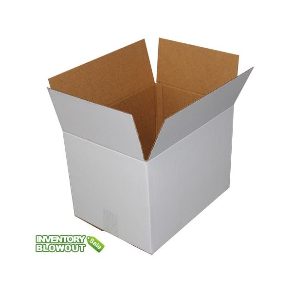Single Wall Corrugated White 1,000 Box (18-5/8" x 13-5/8" x 13-5/8") 200# - Inventory Blowout