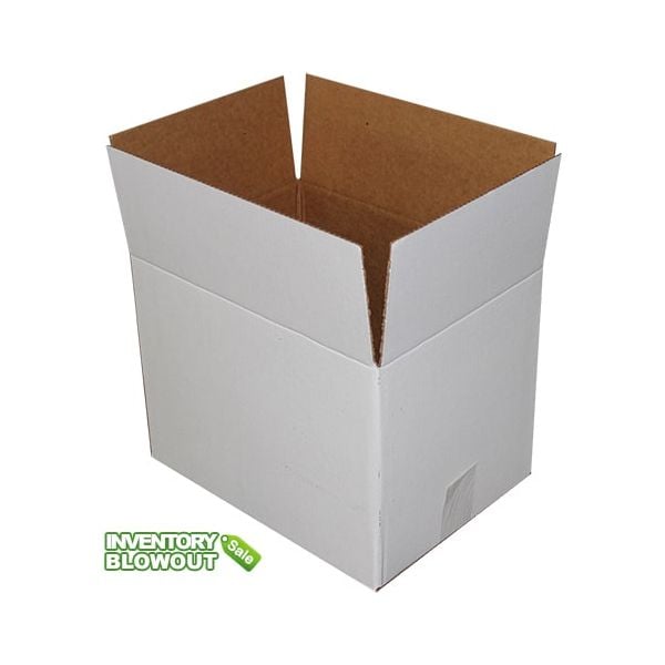 Single Wall Corrugated White 1,400 Box (18-5/8" x 13-5/8" x 13-5/8") 200# - Inventory Blowout