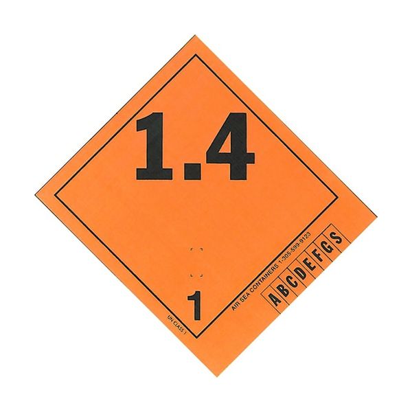 Explosives 1.4 (A,B,C,D,E,F,G,S) Various Peel Off Label,