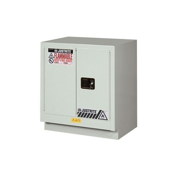 ChemCor® Under Fume Hood Corrosives/Acids Safety Cabinet, Cap. 19 gal., 1 shelf, 2 m/c doors, LtNu.