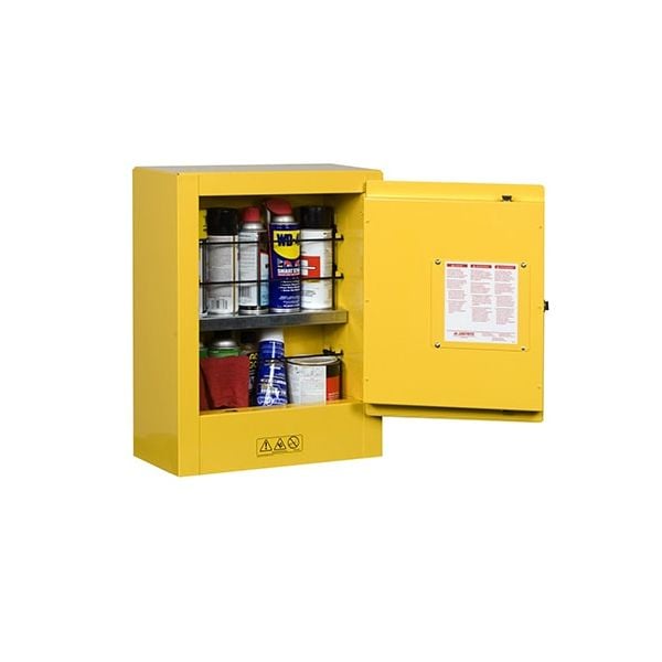 Sure-Grip® EX Mini Flammable Safety Cabinet, transportable, 1 shelf, 1 m/c door, Yellow.