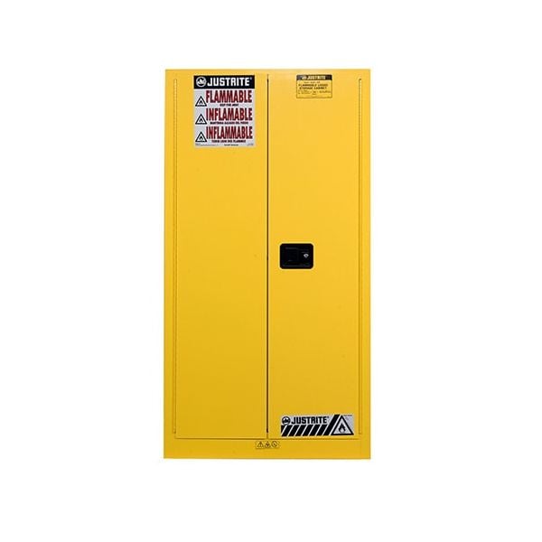 Sure-Grip® EX Vertical Drum Safety Cabinet and Drum Support, Cap. 55 gal., 1 shlf, 2 s/c doors