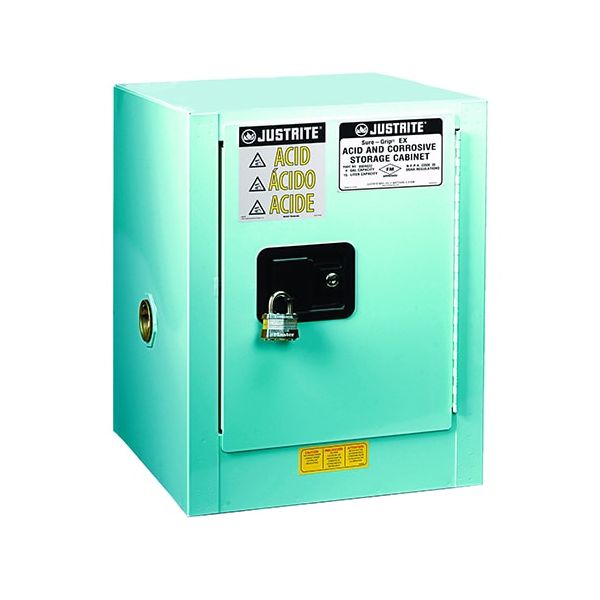 ChemCor® Countertop Corrosives/Acids Safety Cabinet, Cap. 4 gallons., 1 shelf, 1 s/c door, Blue.