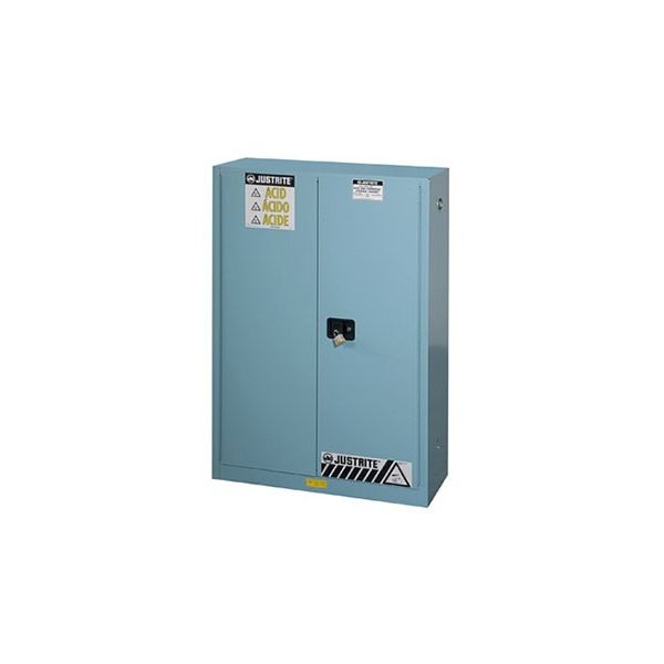 Sure-Grip® EX Corrosives/Acid Steel Safety Cabinet, Cap. 45 gal., 2 shelves, 2 m/c doors, Blue.
