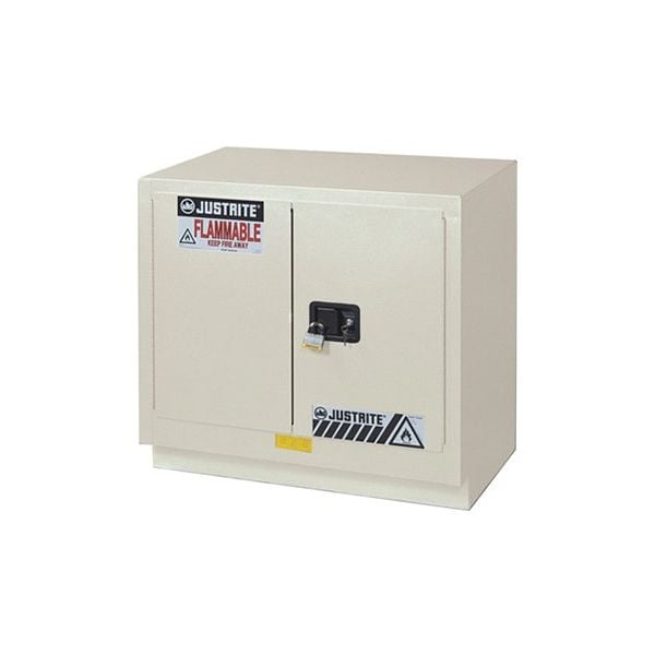 ChemCor® Under Fume Hood CorrosivesAcids Safety Cabinet, Cap. 23 gal., 1 shelf, 2 sc doors, LtNu.