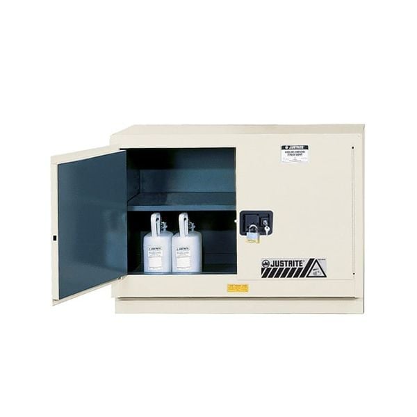 ChemCor® Under Fume Hood Corrosives/Acids Safety Cabinet, Cap. 31 gal., 1 shelf, 2 m/c doors, LtNu.