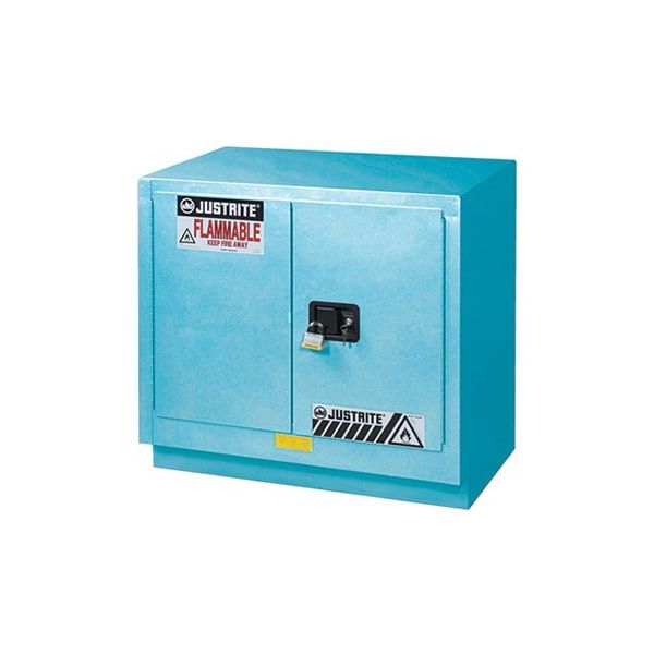 ChemCor® Under Fume Hood Corrosives/Acids Safety Cabinet, Cap. 23 gal., 1 shelf, 2 m/c doors, Blue.