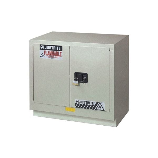 ChemCor® Under Fume Hood Corrosives/Acids Safety Cabinet, Cap. 23 gal., 1 shelf, 2 m/c doors, Silver.