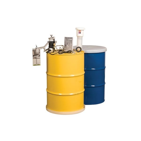 Aerosolv® Dual Compliant System for recycling aerosol cans, puncturing unit, filter, wire, counter, and goggles