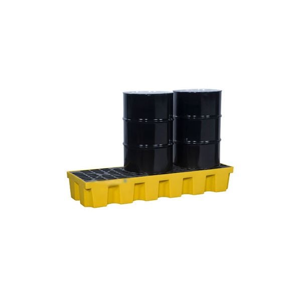 Justrite® 3 Drum EcoPolyBlend Spill Control Pallet, No Drain, Yellow