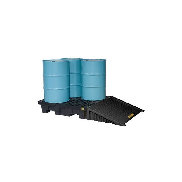 4 Drum EcoPolyBlend Spill Control Pallet (Squared), No Drain, Justrite® 