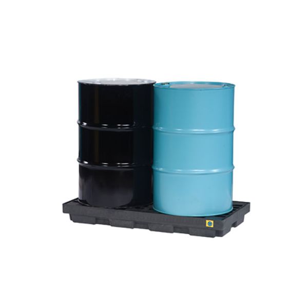 Justrite® 2 Drum EcoPolyBlend Spill Control Accumulation Center, Black