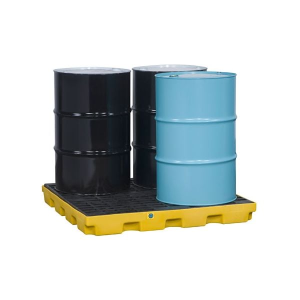 Justrite® 4 Drum EcoPolyBlend Spill Control Accumulation Center, Yellow