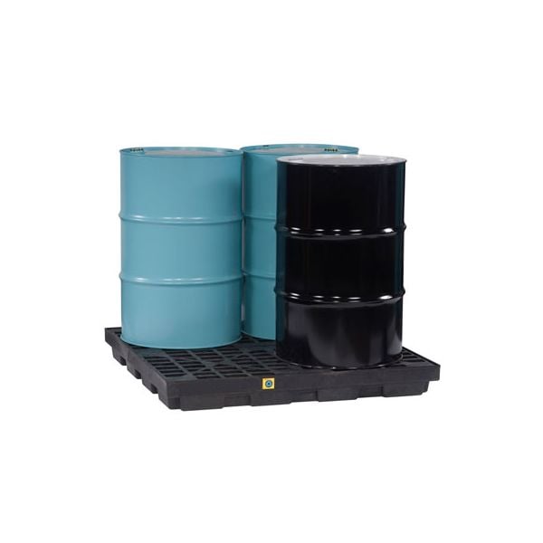 Justrite® 4 Drum EcoPolyBlend Spill Control Accumulation Center, Black