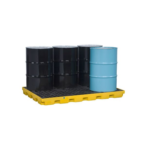 Justrite® 6 Drum EcoPolyBlend Spill Control Accumulation Center, Yellow