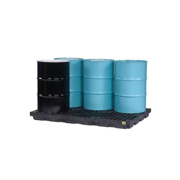 Justrite® 6 Drum EcoPolyBlend Spill Control Accumulation Center, Black