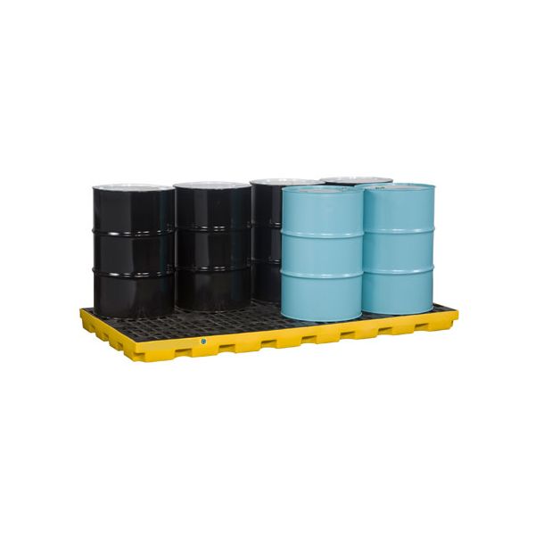 Justrite® 8 Drum EcoPolyBlend Spill Control Accumulation Center, Yellow