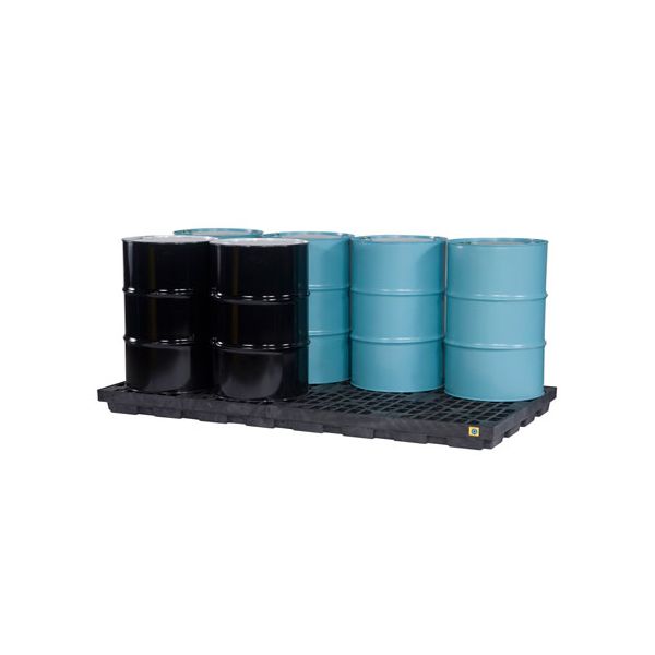Justrite® 8 Drum EcoPolyBlend Spill Control Accumulation Center, Black