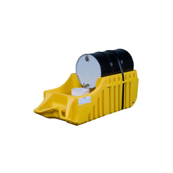 66 Gallon Eco Friendly, Outdoor Drum Caddy, Yellow