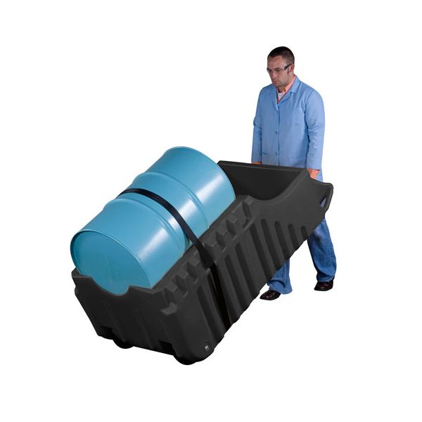 Justrite® 66 Gallon Eco Friendly, Outdoor Drum Caddy, Black