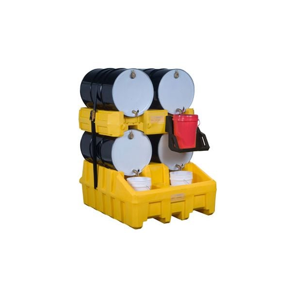 Justrite® Stack Module, EcoPolyBlend Drum Management System, Yellow