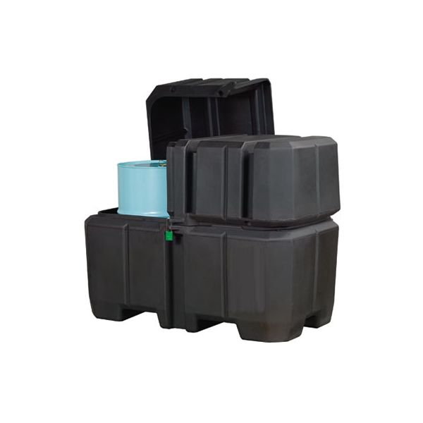 Justrite® Double Drum Collection Center, Eco Friendly, Black