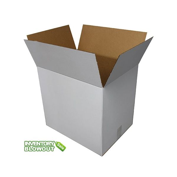 Single Wall Corrugated White 3,000 Box (24-3/4" x 19" x 22-3/8") 200# - Inventory Blowout